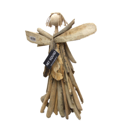 Anioł z surowego drewna Hand Made Patyki 42cm